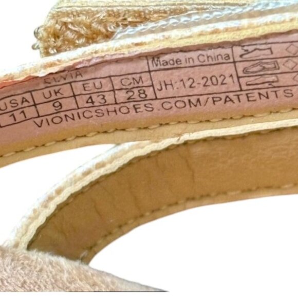 Vionic Elvia Adjustable Slip-on Orthotic Faux Leather Sandal - Toffee - 11 - Picture 11 of 11